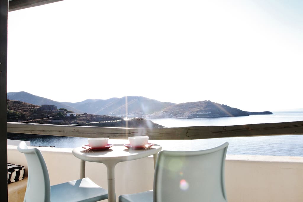 Bedroom balcony - enjoy the unlimited view of the Aegean sea