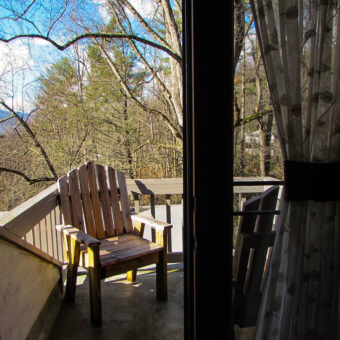Poplar's private balcony looks over the upper lawn