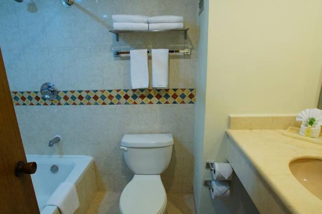 Bathroom with bathtub, other view