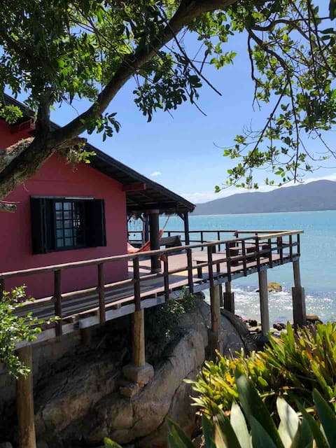 Tainha beach house with large oceanfront deck