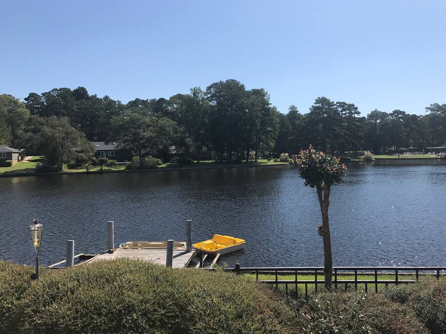 Backyard view of lake