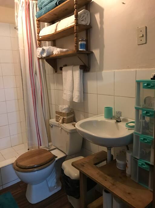 Private bathroom with shower, hot water on demand