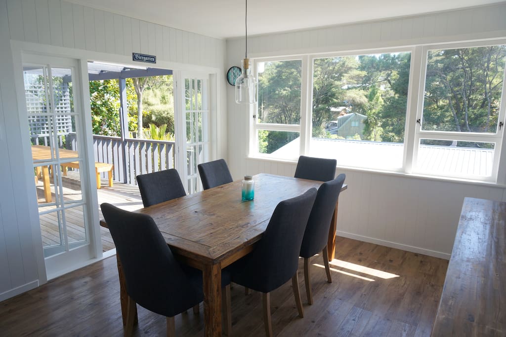 Kitchen/dining area opening to the deck/BBQ area