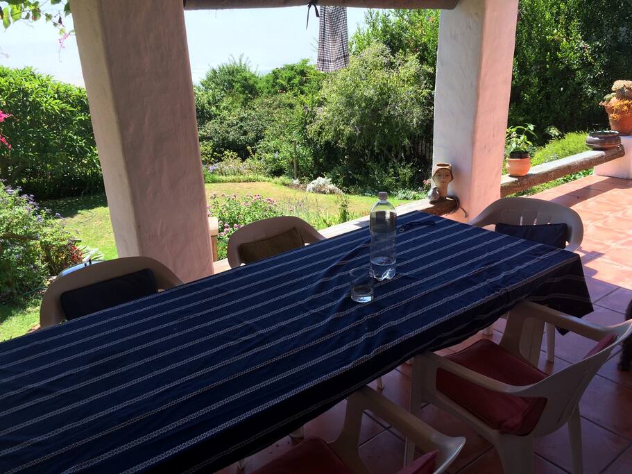 Enjoy meals and cocktails on the spacious verandha overlooking the sea