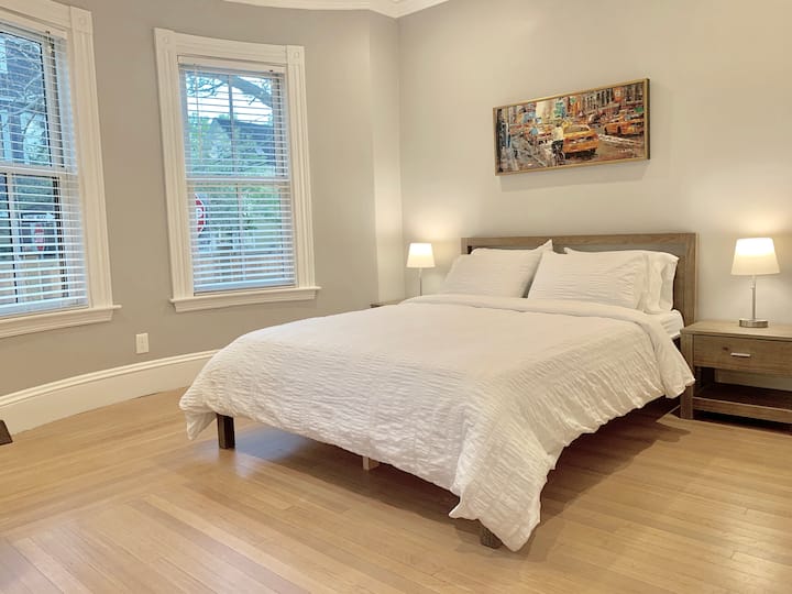 The second of two bedrooms also has a queen sized memory foam mattress with luxurious cotton linens.