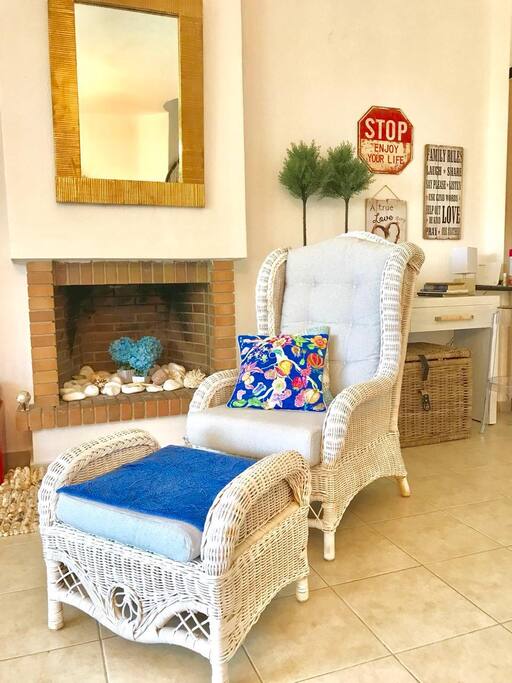 Fireplace and rest area