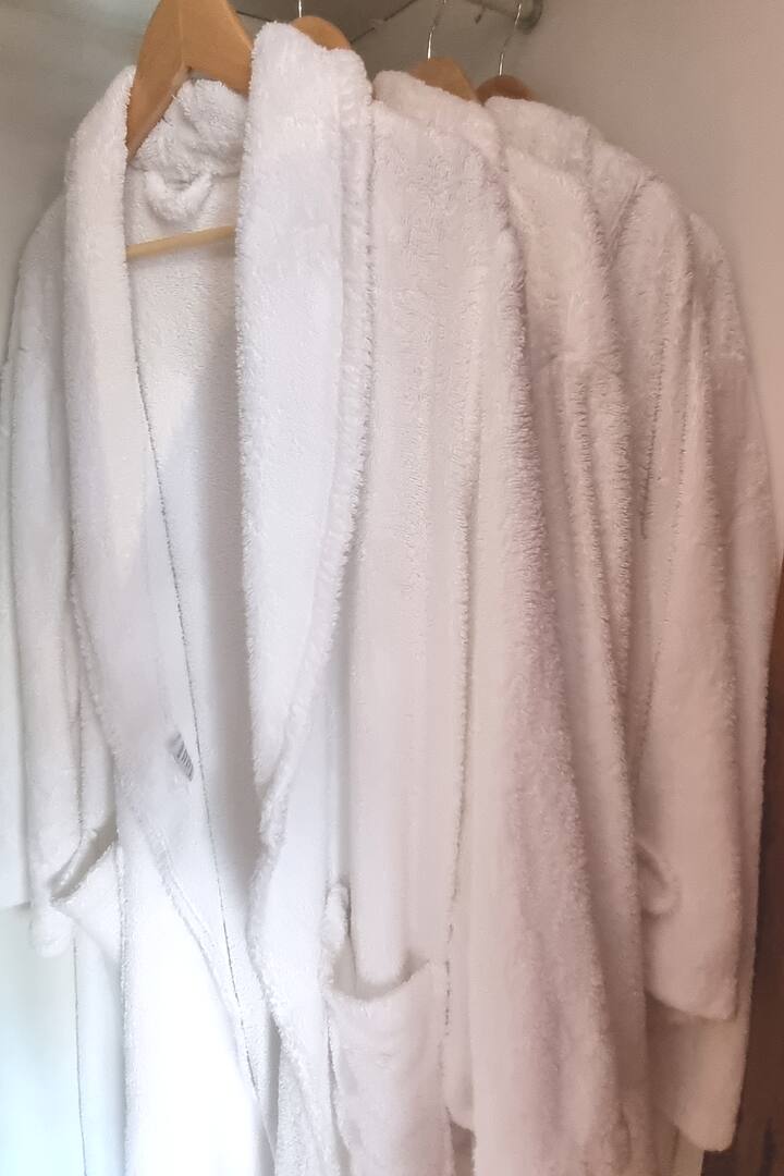 Bath robes available to take to swimming pool