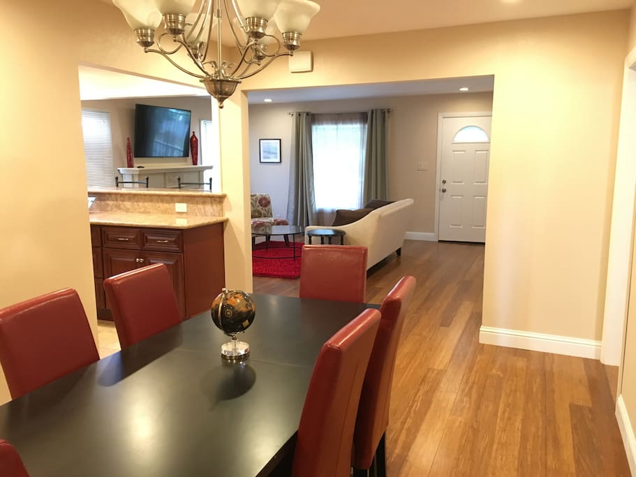 Dining Room, table will extend to fit 8-10