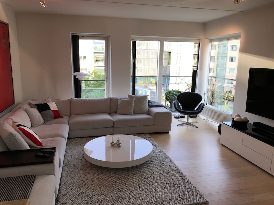 Seating area and TV 2nd floor.