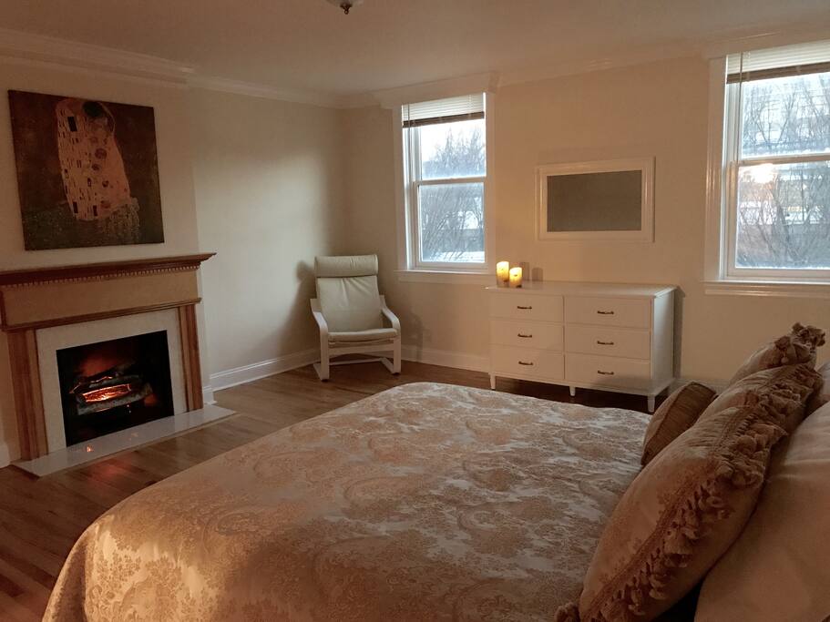 Master bedroom w/fire place