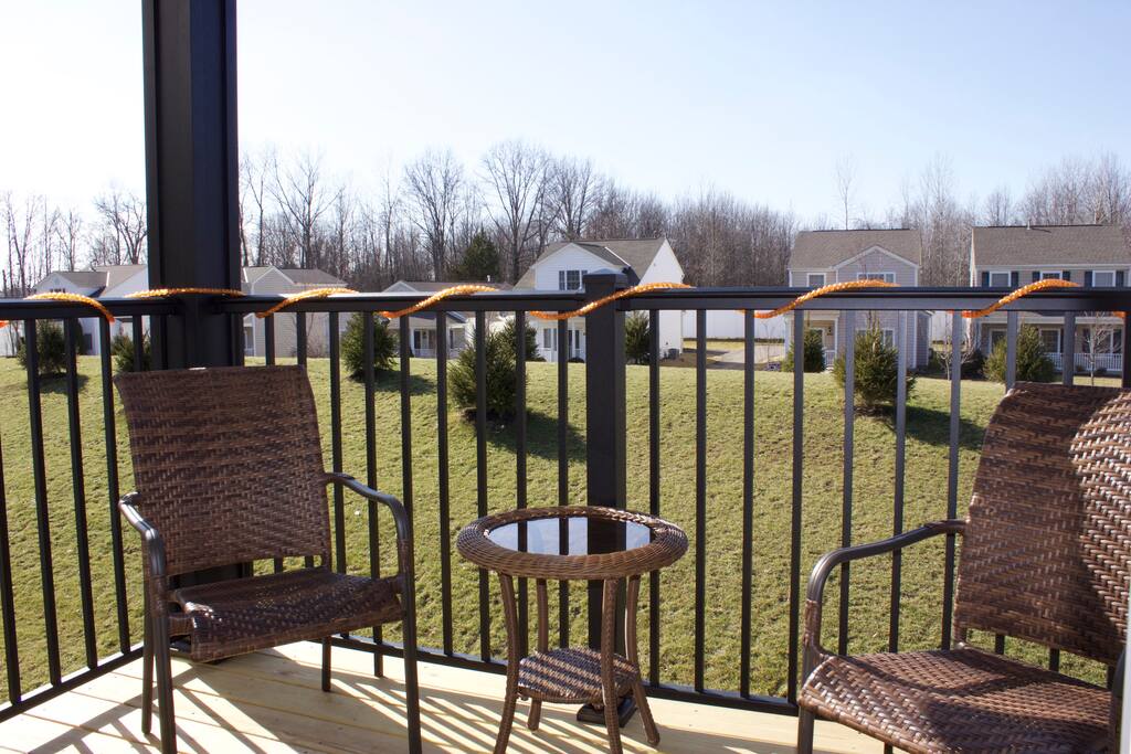 Spacious balcony with great view and a sense of privacy. Can accommodate up to four at a time.