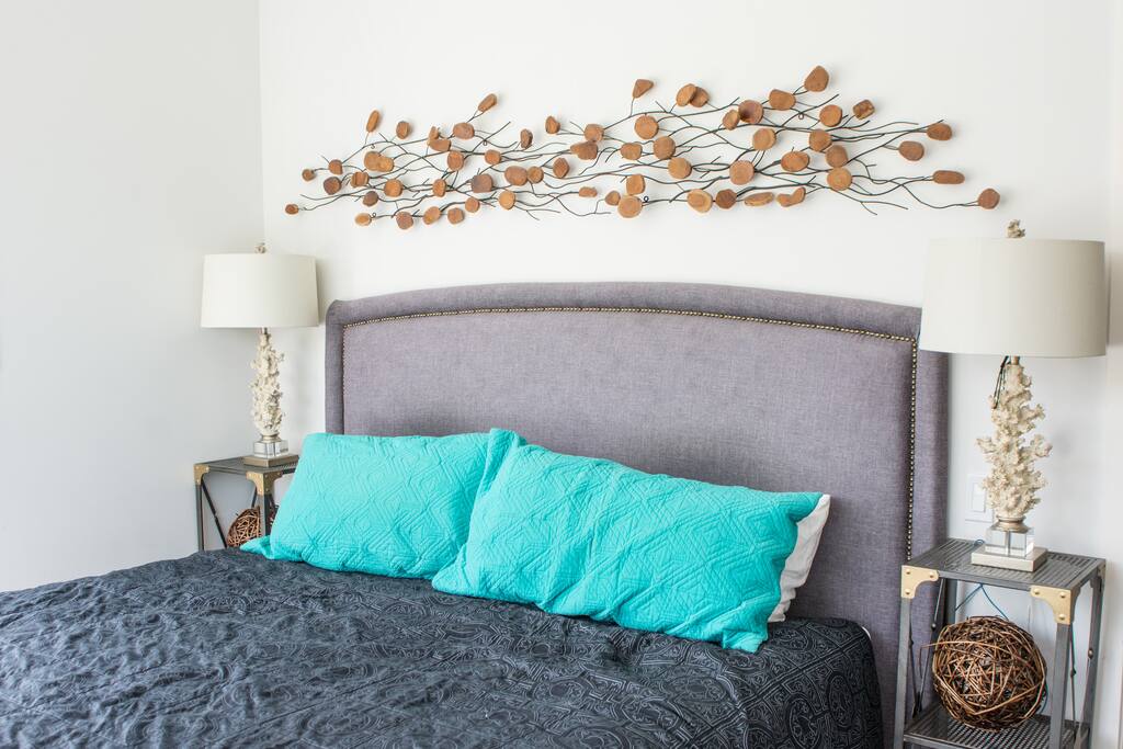 King bed in master bedroom