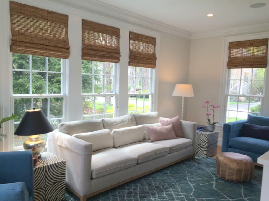 Deep and comfortable couch and chairs for reading or watching TV