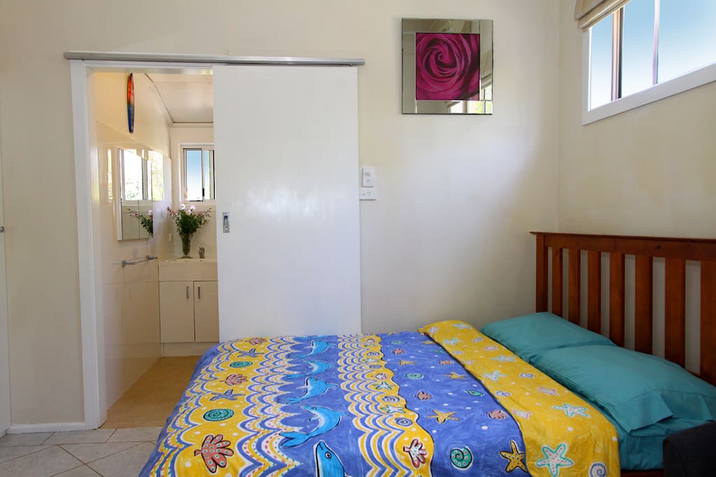 Bedroom with adjacent ensuite.