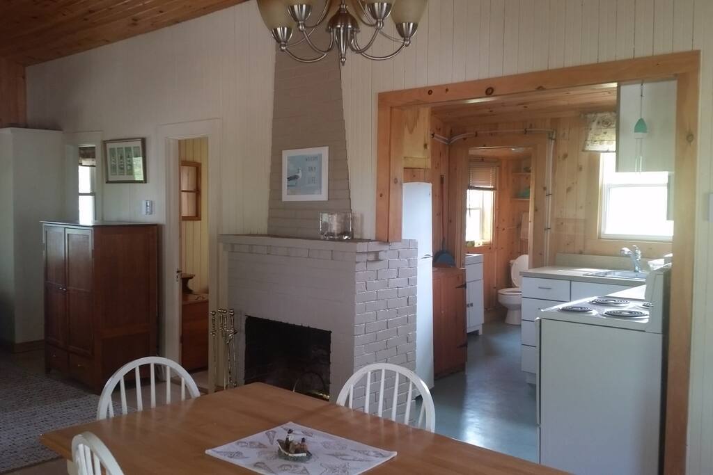 Bluenose cottage. Dining/Kitchen/Bathroom.