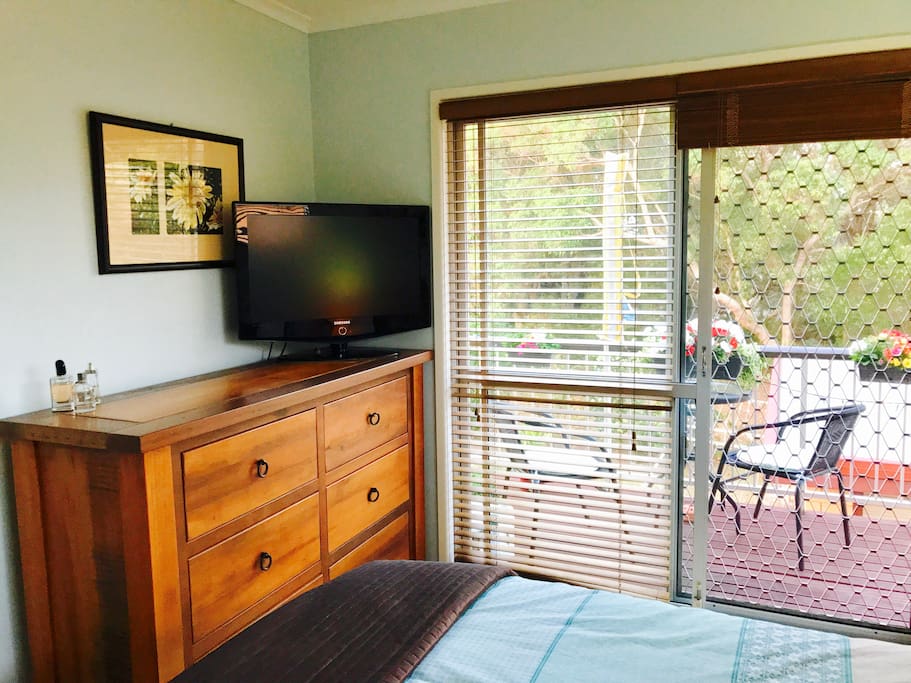 Your private room with TV and a set of drawers for ample space