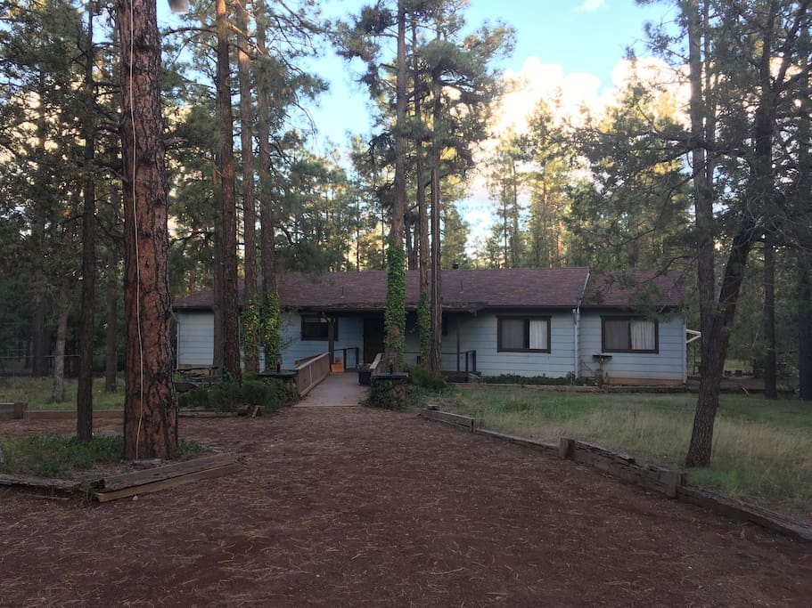 The long driveway provides privacy.