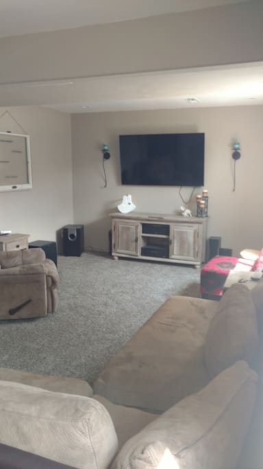 Basement living room for use as well