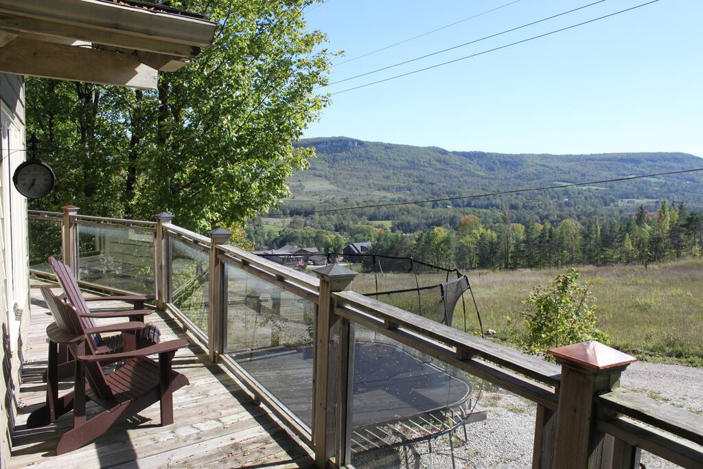 View of the Old Baldy cliffs from the front deck
