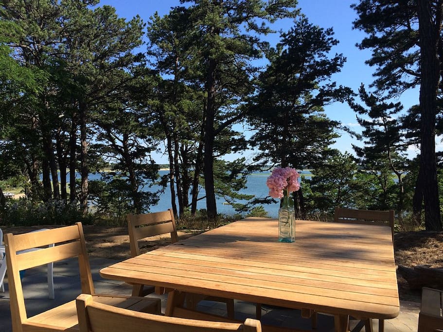 Beautiful views from three patios of the coastal inlet.