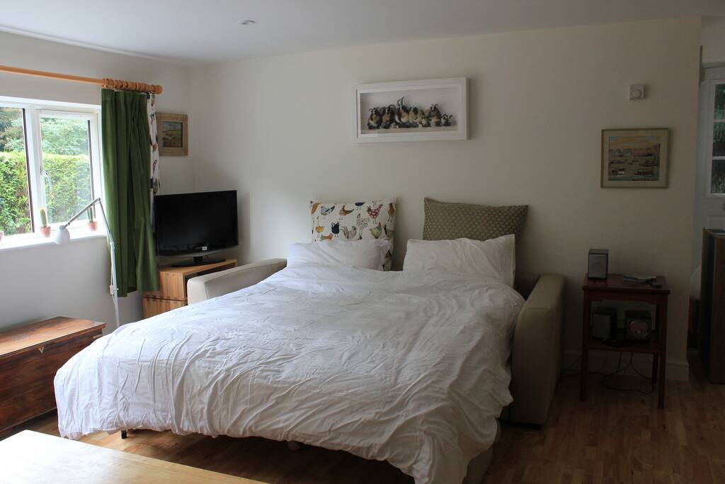 Sofa transformed into double bed