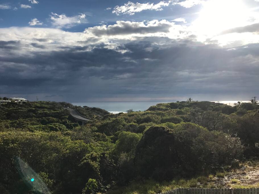 Outlook from garden towards ocean