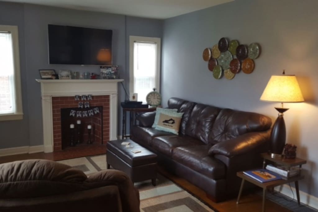Living room-couch, recliner, small chair with ottoman