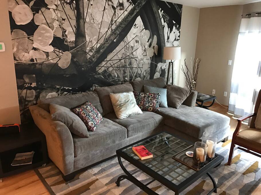Large, sunny living area provides ample space to relax.