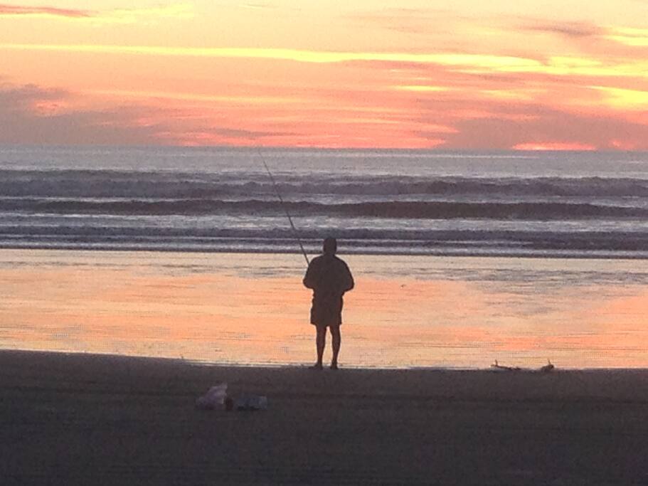 The beach is quiet and deserted