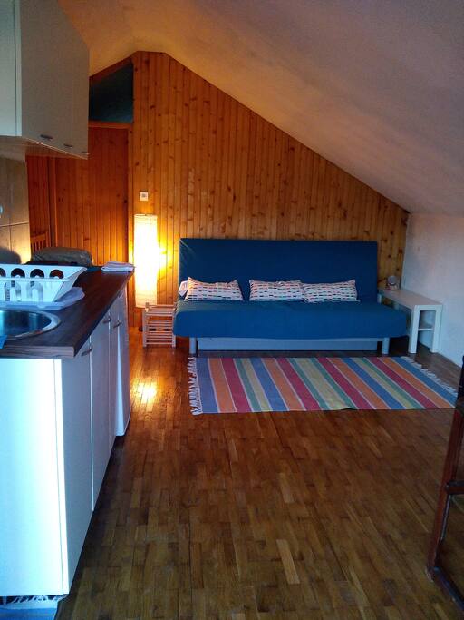 Living room + dinning room + kitchen