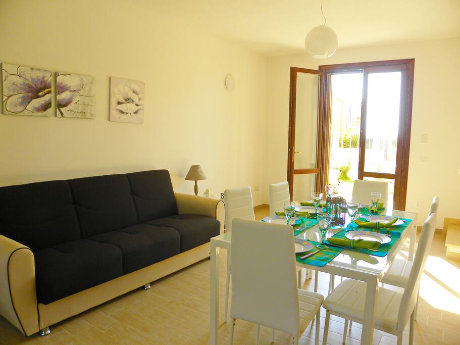 zona living con divano letto