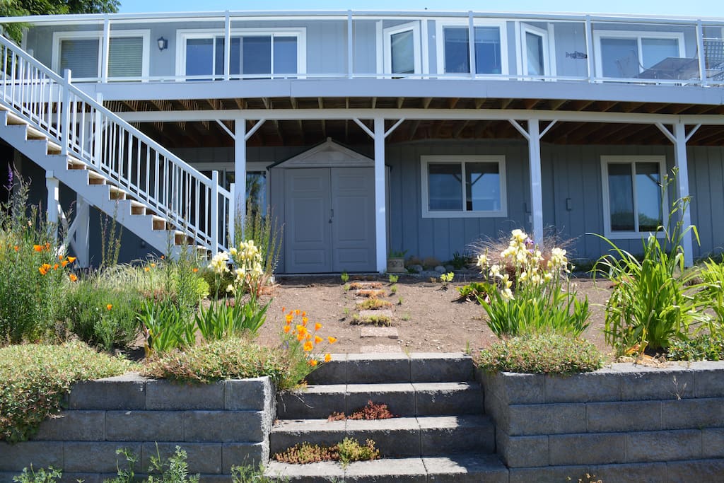 Park on the road below and head to your basement apartment