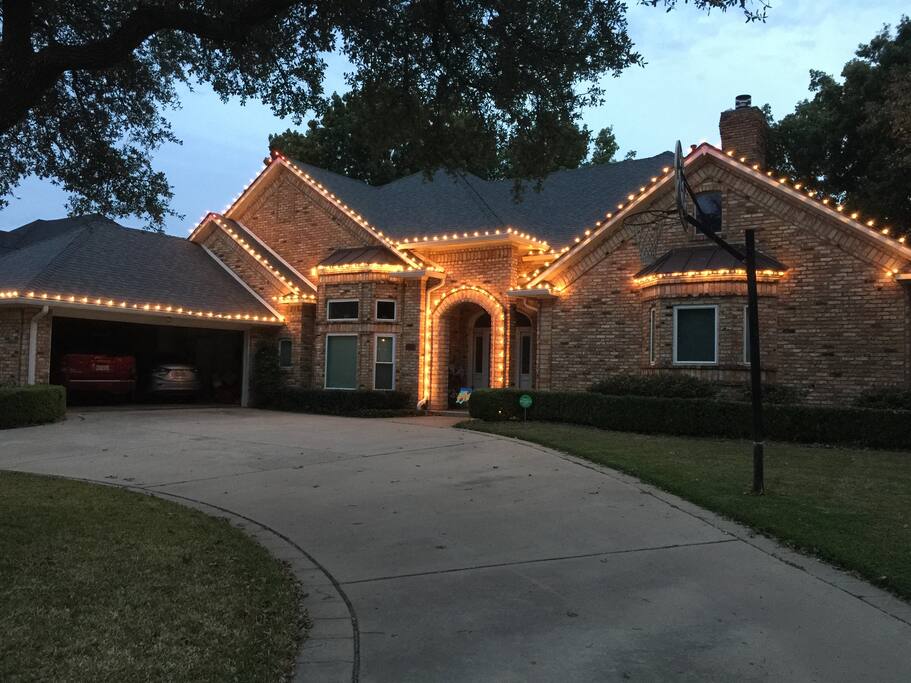 Decorated for the holidays.