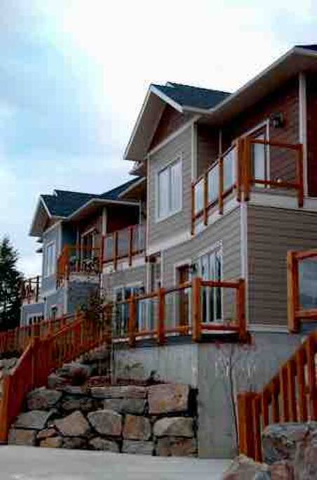 Corner Unit with patios on the front and back of unit