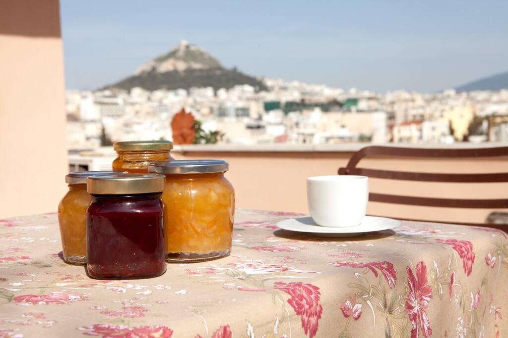 Homemade organic marmalade can be provided at request. Strawberry, bergamot and peach in the photo.
