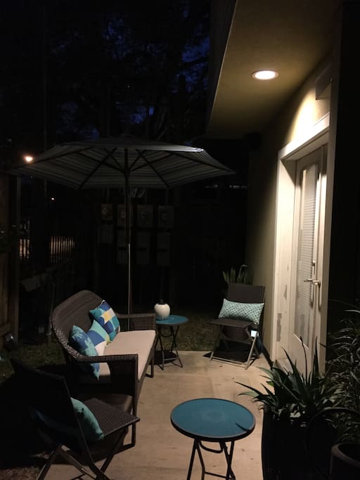 Small Yard with Outdoor Seating & Gas Grill