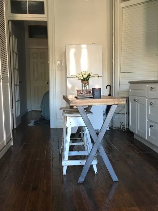 Beautiful wooden floorboards throughout.