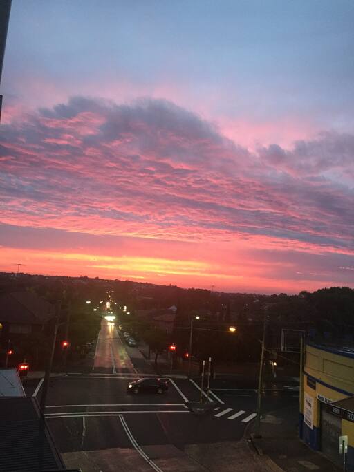Sunset view from the balcony.