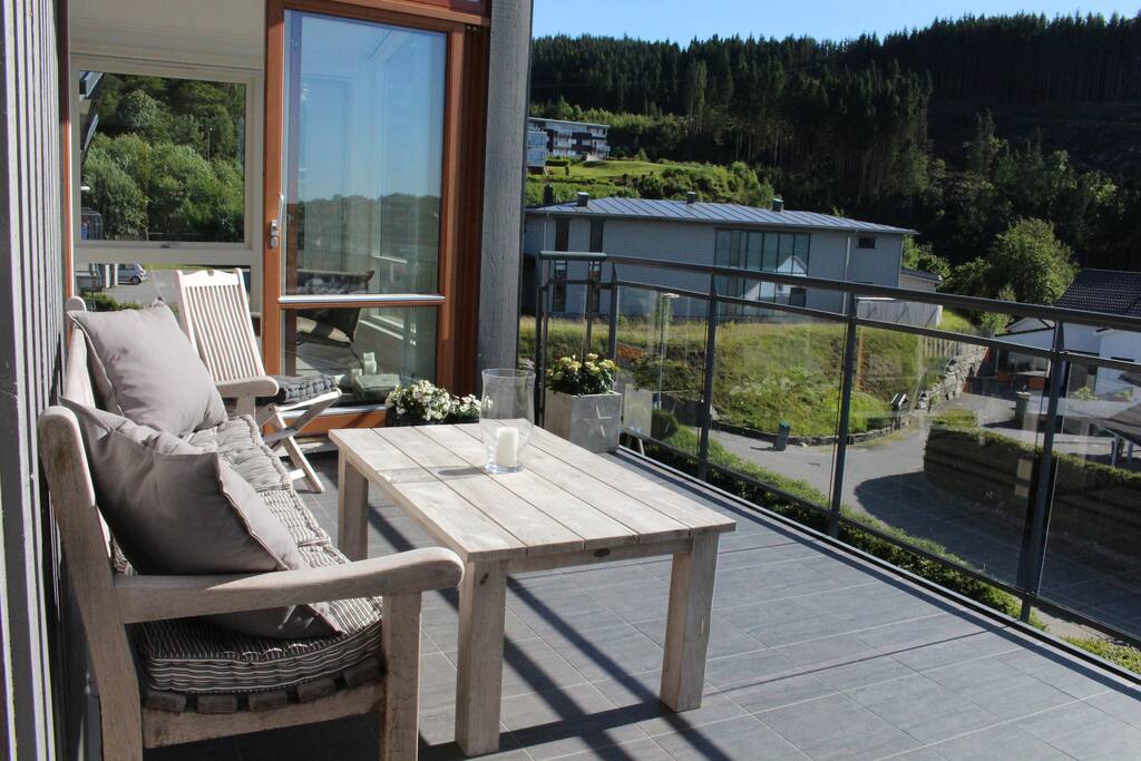 The terrace is airy with a great view.