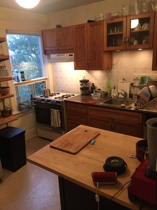 Our fully functional kitchen, complete with gas stove.