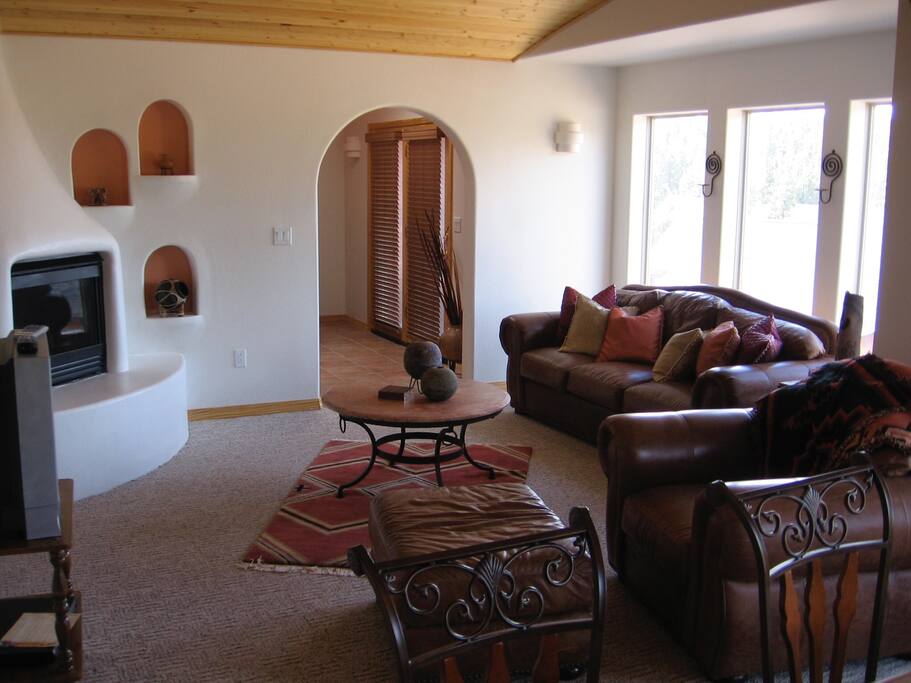 Cozy Kiva fireplace to keep you warm after a long day on the slopes.