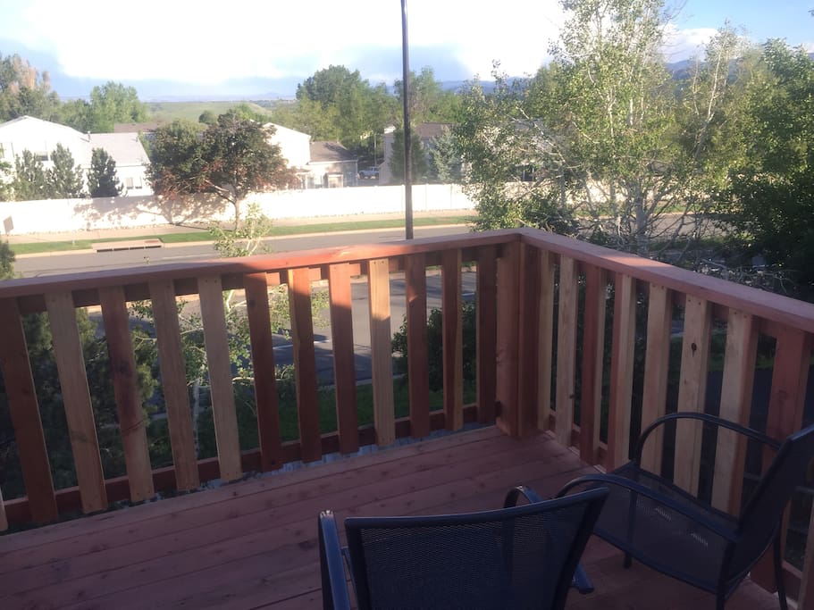 This is the deck outside your room, it has a very nice view of the mountains!