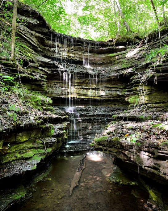 One of the waterfalls in the property