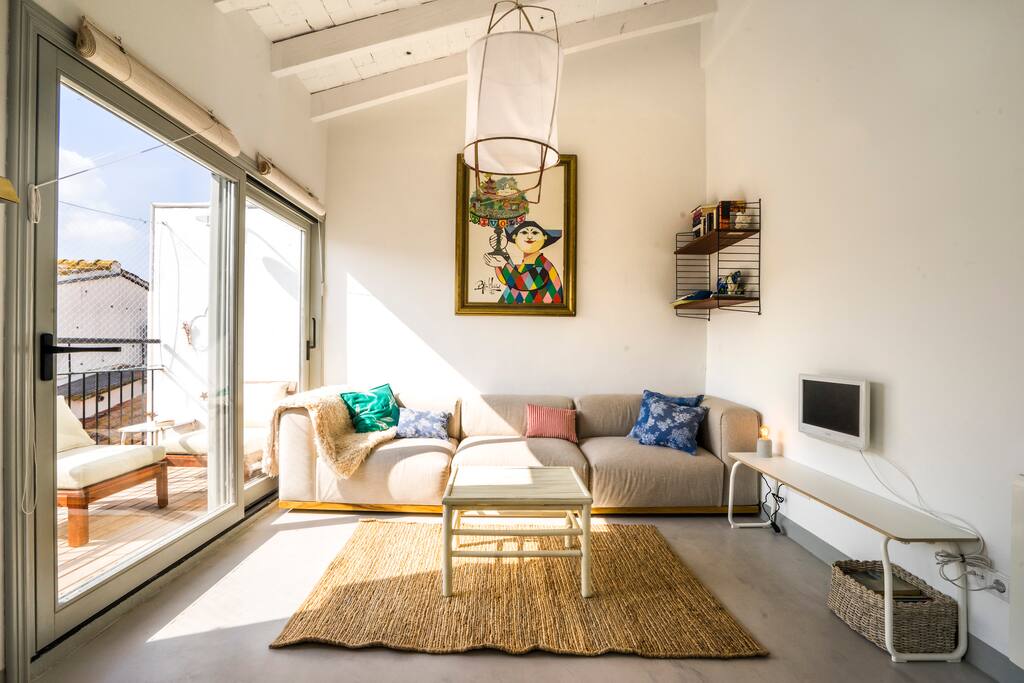 The living room with confortable couch