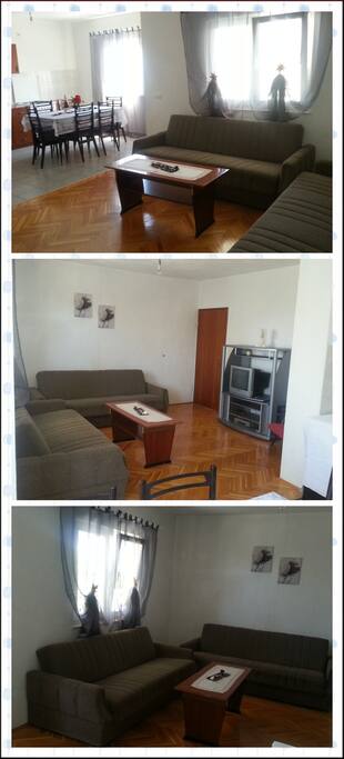 Large living room of 20m2, with tv