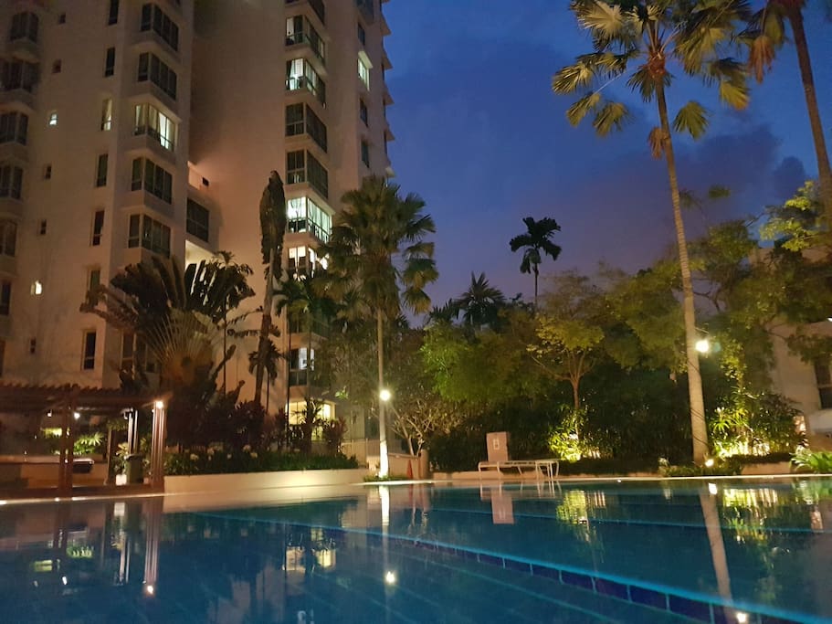Pool at night
