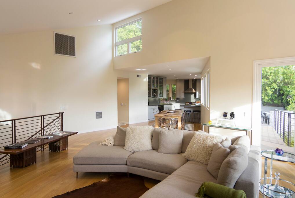 Living room facing the kitchen.