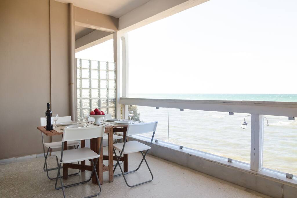 balcony and front sand beach