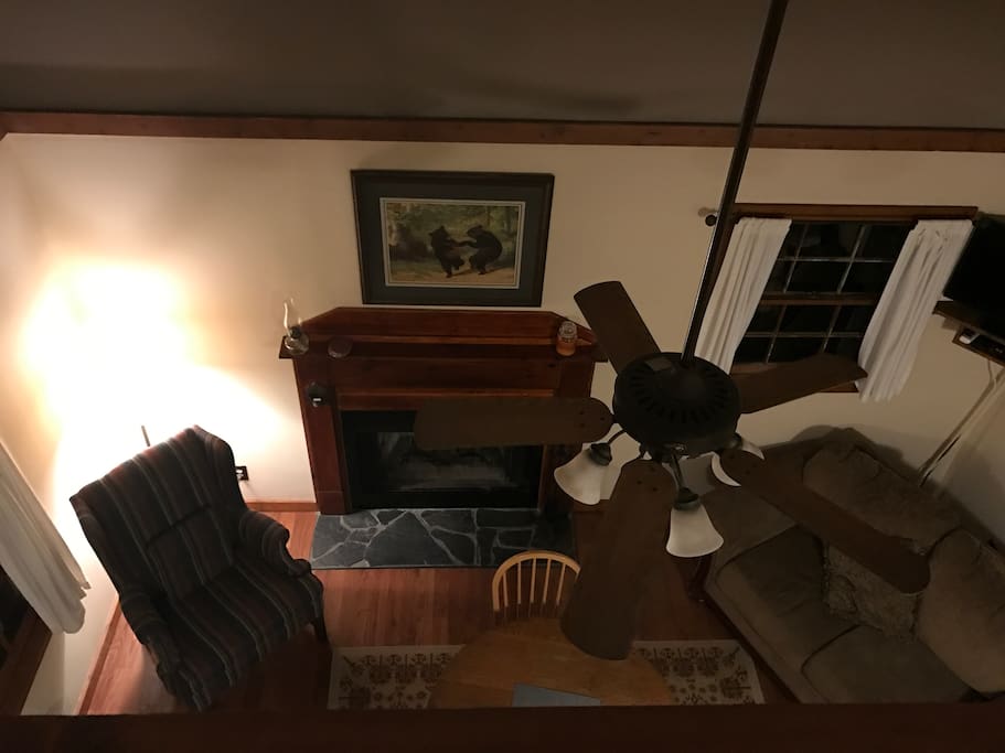 Looking down from the loft