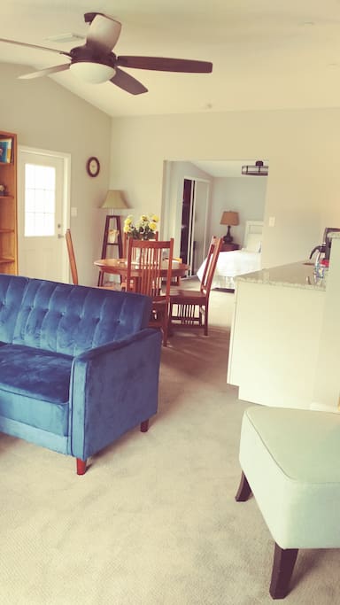 Large comfortable, open concept, living area.